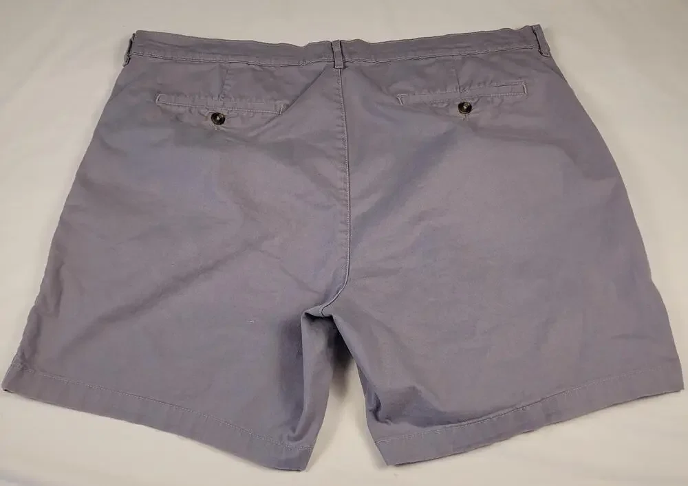 Saddlebred Shorts Mens 42 W Gray Chino Stretch Cotton Casual Comfort Flex Waist